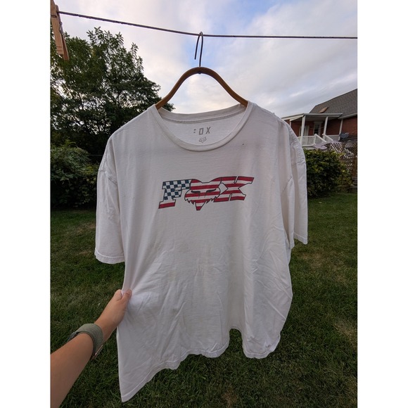 FOX Racing American Flag Graphic T-Shirt Mens XXL Motocross Motorcycle - Picture 1 of 6